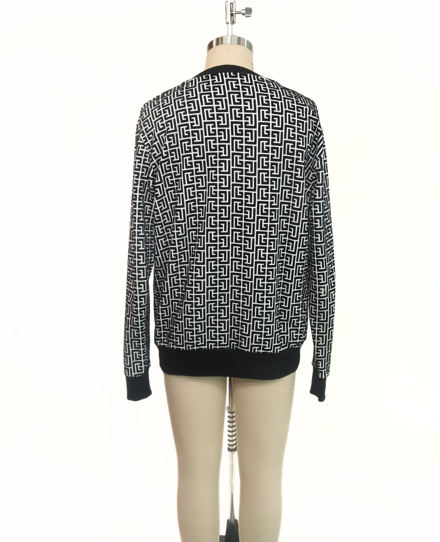Balmain Quilted Logo Crewneck
