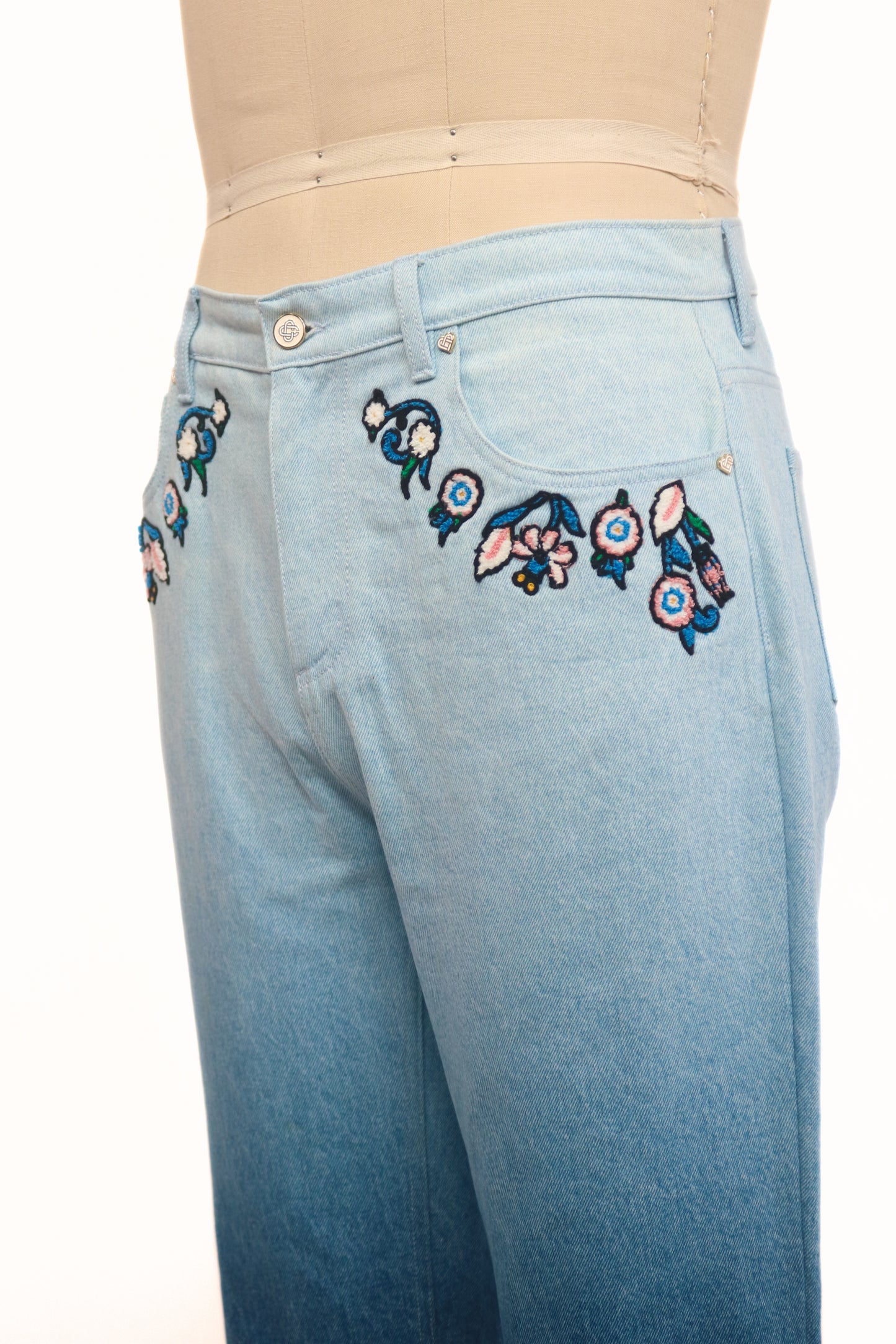 Casablanca Denim Floral Pants