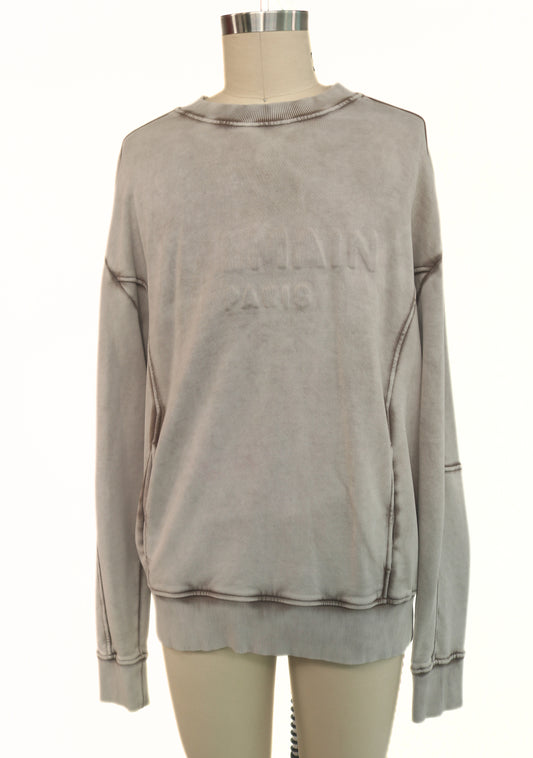 Balmain Bronze Acid Wash Crewneck