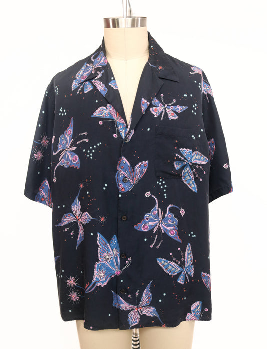 Valentino Butterfly Button-Up Shirt