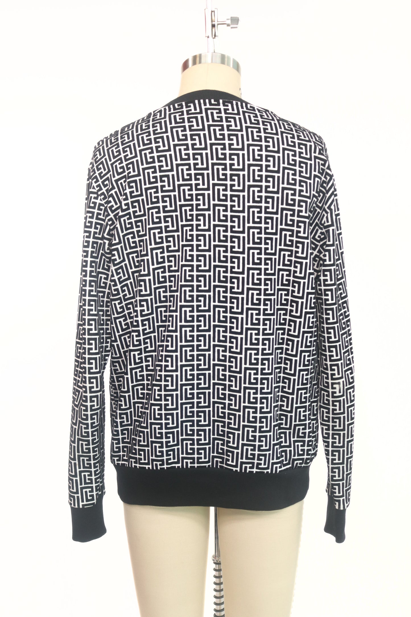 Balmain Quilted Logo Crewneck