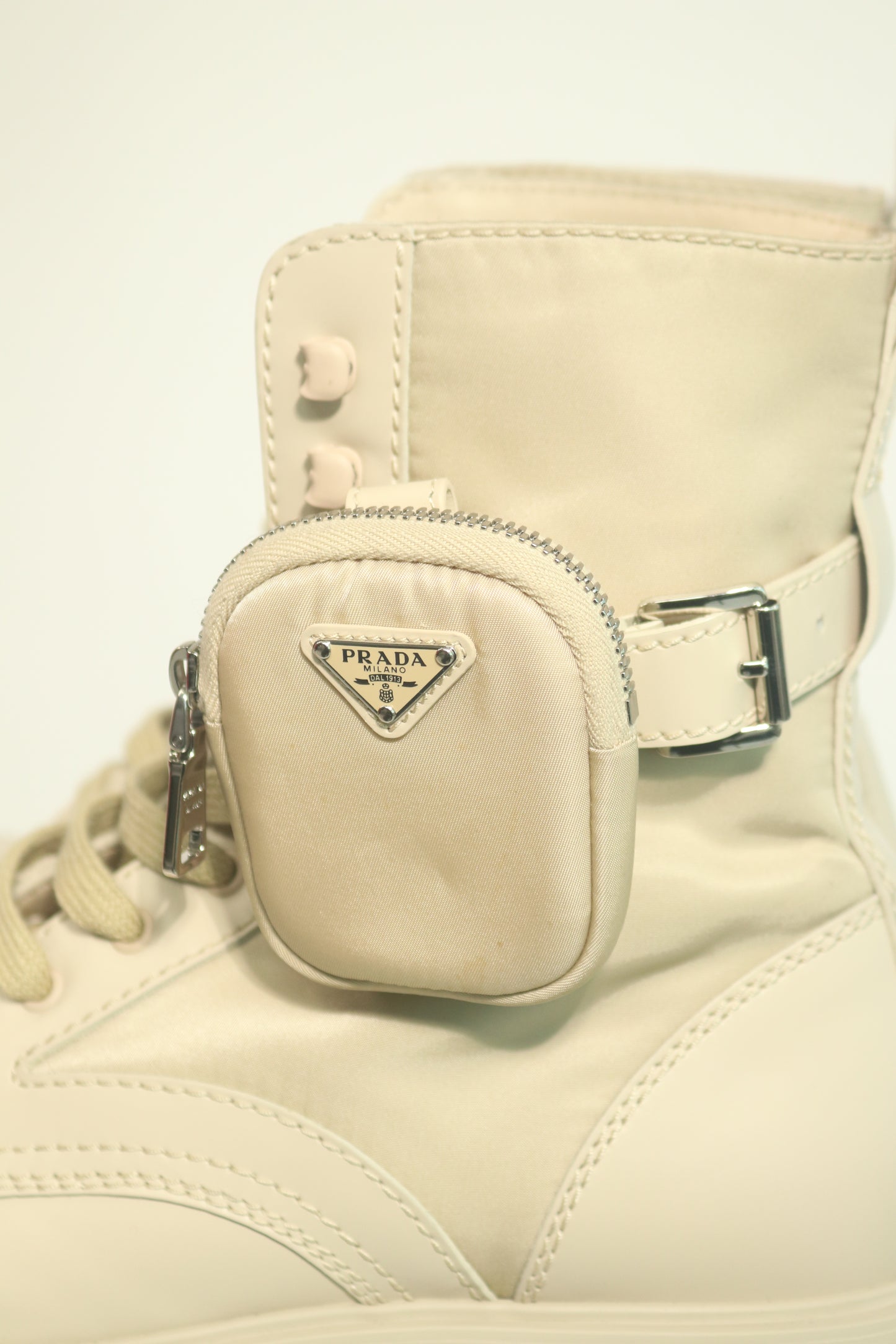 Prada Monolith Leather Combat Boots