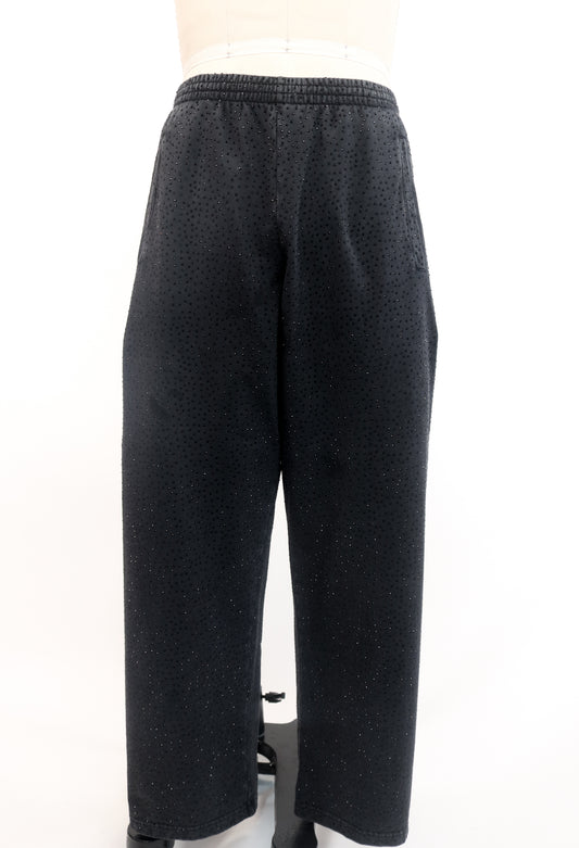 Balenciaga Black Crystalized Sweat Pants