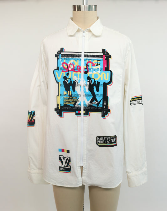 Louis Vuitton Long Sleeve Zip-Up Shirt