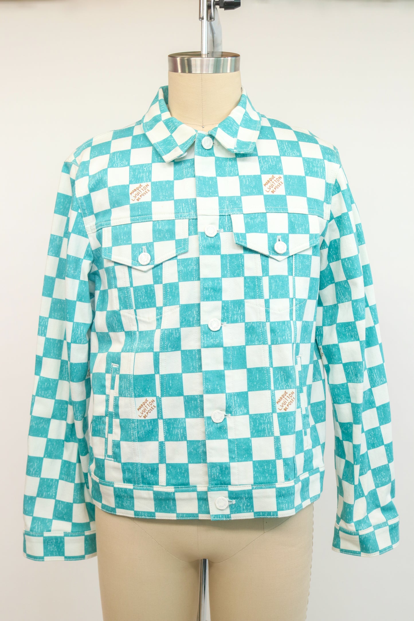 Louis Vuitton Damier Denim Checkered Jacket