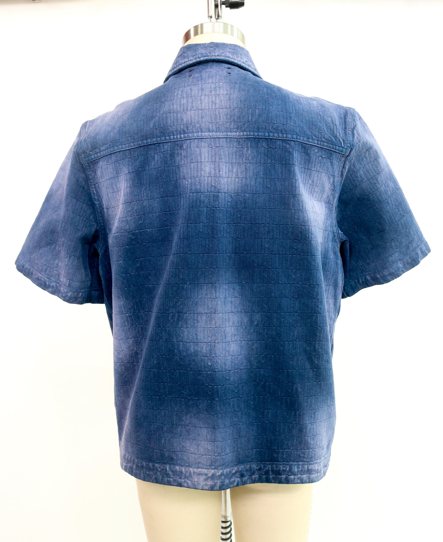 Amiri Denim Short Sleeve Button-Up Top