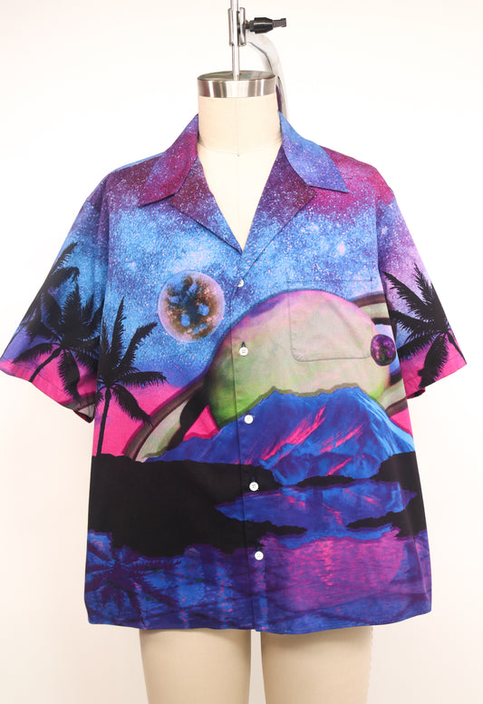 Valentino Tropical Graphic Button-Up Top